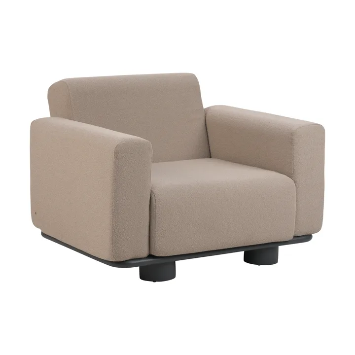 Bolster armchair - Anthracite-teddy beige - Brafab
