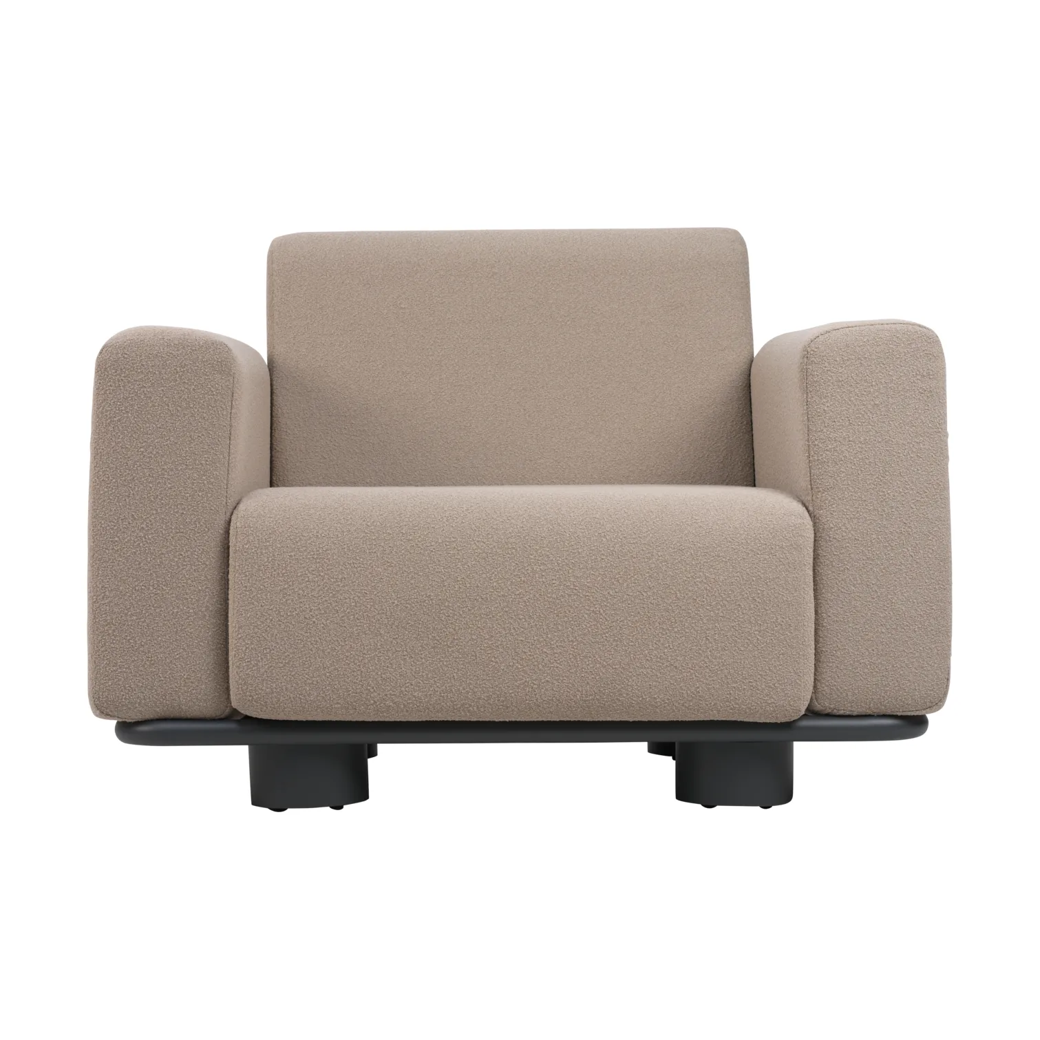Bolster armchair, Anthracite-teddy beige Brafab
