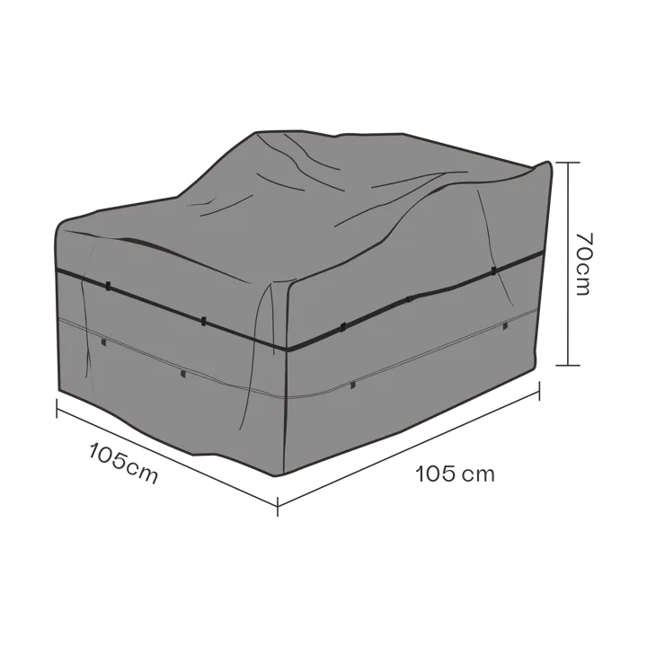 Brafab furniture cover armchair - Black 105 cm - Brafab
