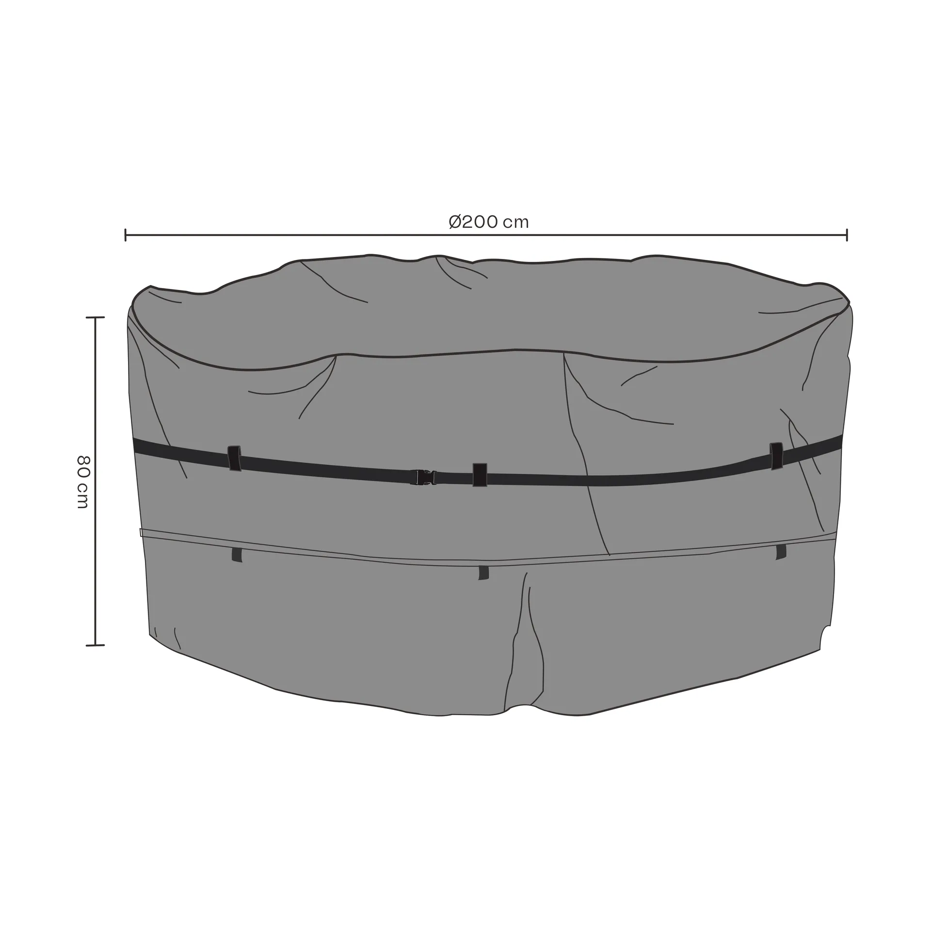 Brafab furniture cover dining group, Black 200x80 cm Brafab