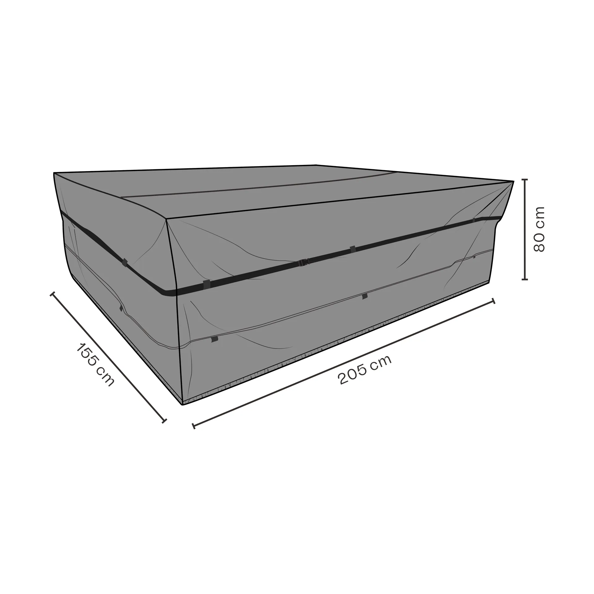 Brafab furniture cover dining group, Black 205x155 cm Brafab