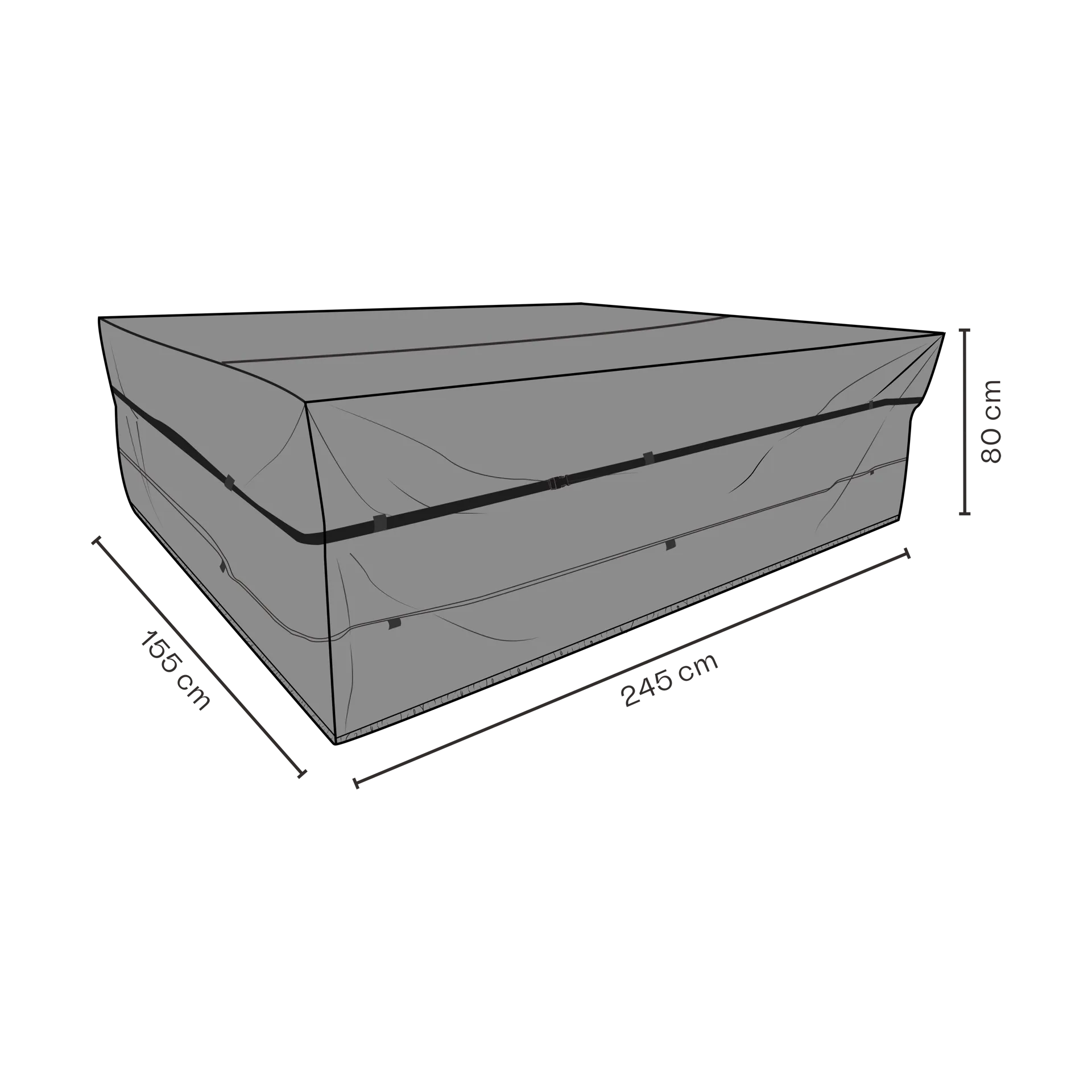 Brafab furniture cover dining group, Black 245x155 cm Brafab