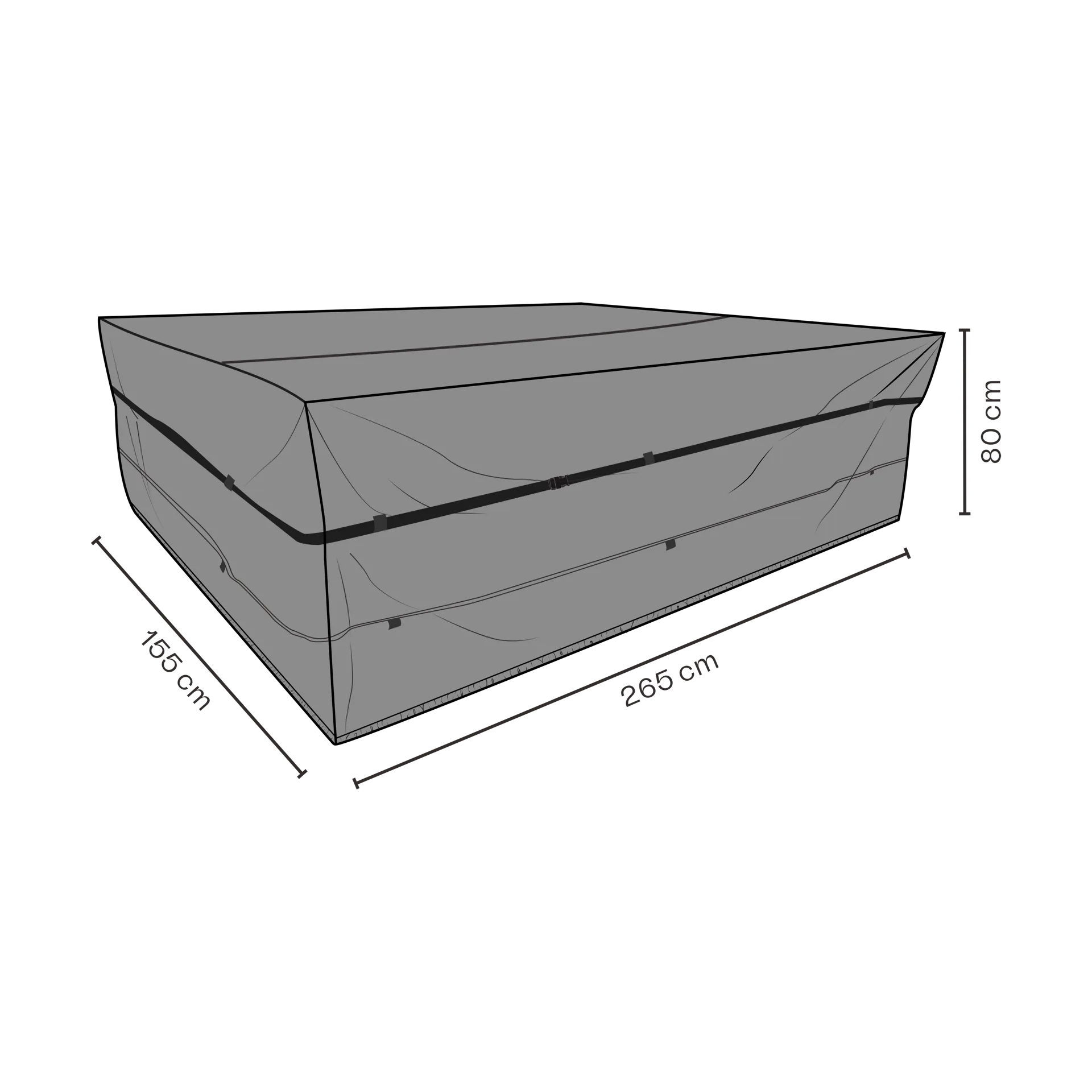 Brafab furniture cover dining group, Black 265x155 cm Brafab
