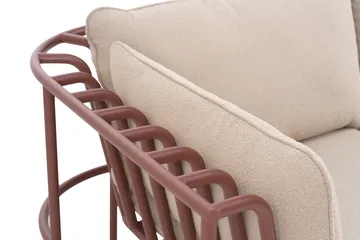 Collier armchair - Zin red-teddy beige - Brafab