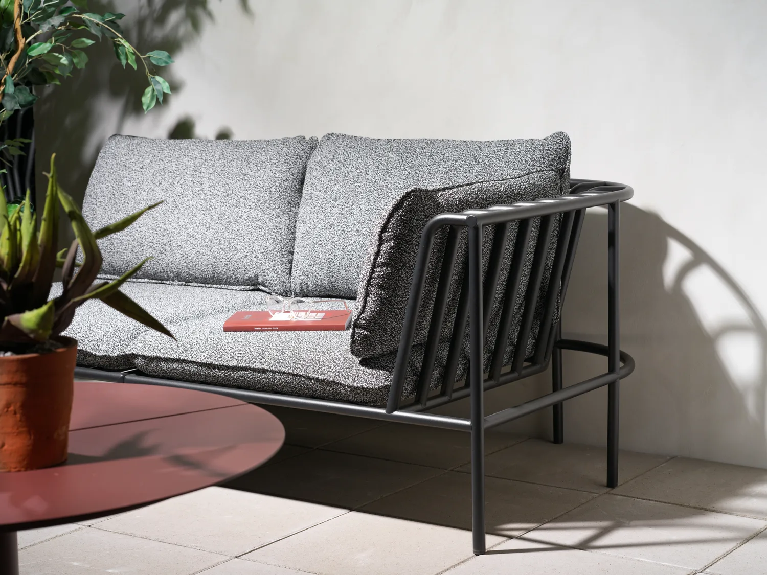 Collier sofa module, Black-teddy ant, middle section Brafab