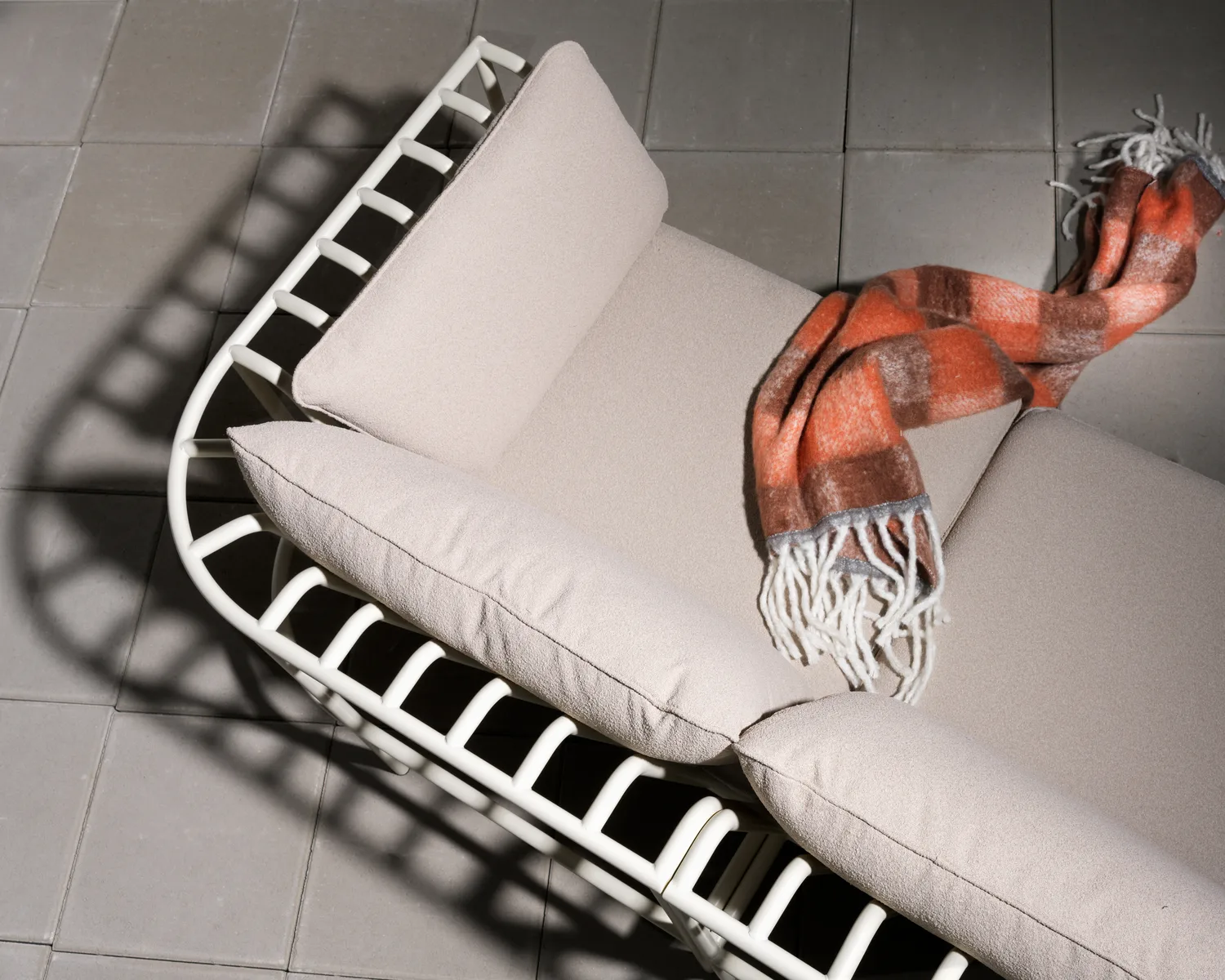 Collier sofa module, Pearl white-teddy beige, corner Brafab