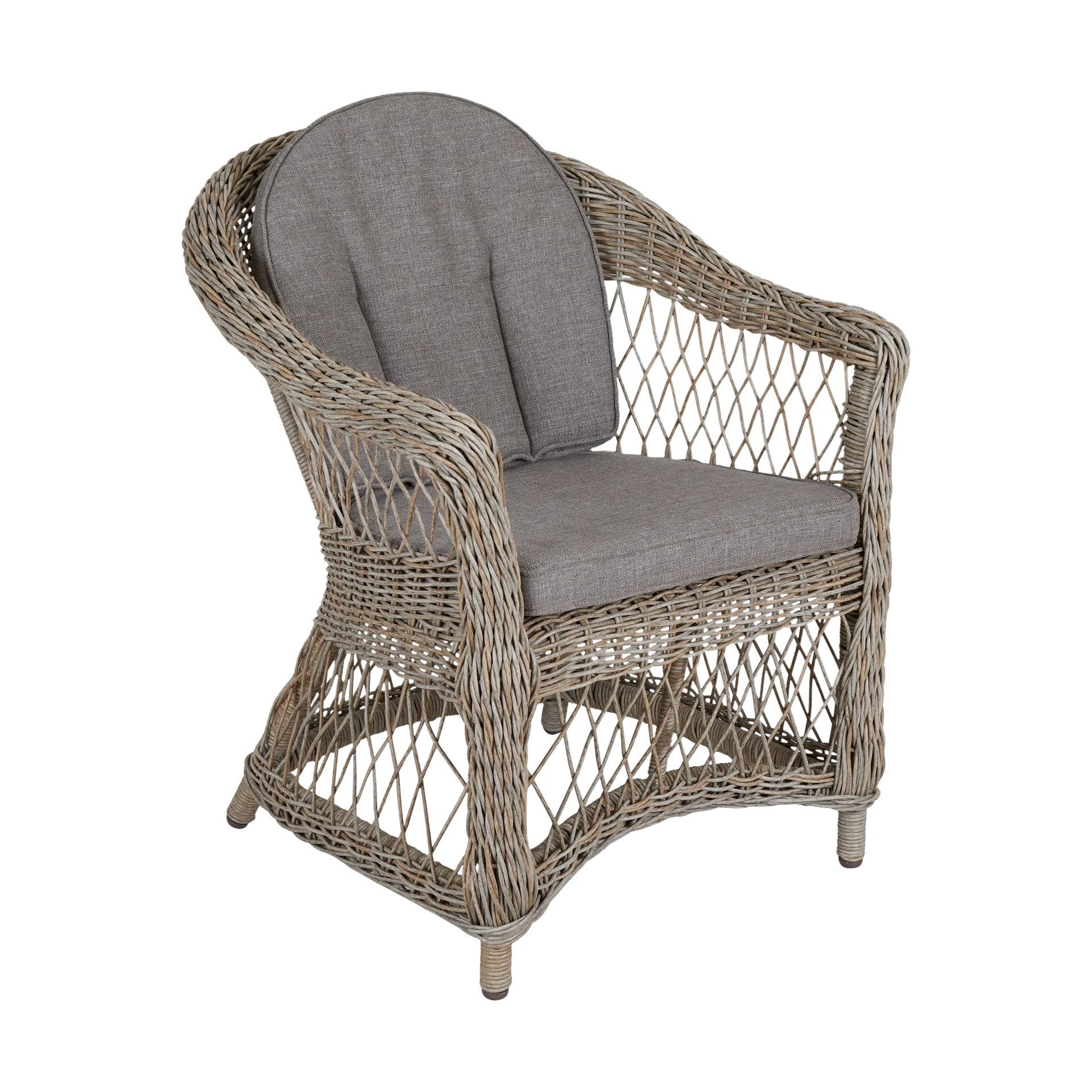 Kamomill armchair with seat and back cushion, Beige-sand Brafab
