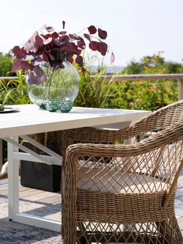 Kamomill armchair with seat and back cushion - Beige-sand - Brafab