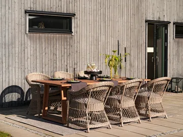 Kamomill armchair with seat and back cushion - Beige-sand - Brafab