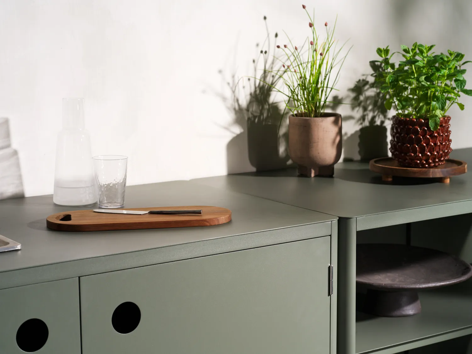 Kelia outdoor kitchen base cabinet with sink, Nordic green, 121x90x64 Brafab