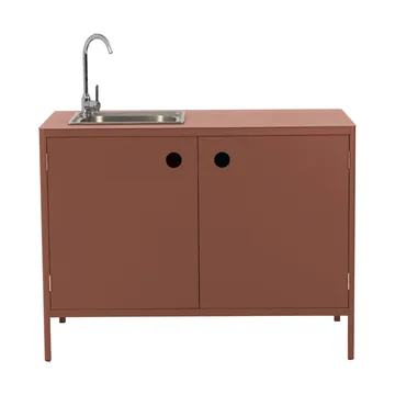 Kelia outdoor kitchen base cabinet with sink - Zin red, 121x90x64 - Brafab