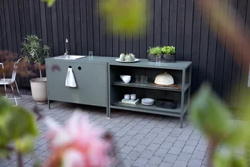 Kelia outdoor kitchen base cabinet - Zin red, 121x91x64 cm - Brafab