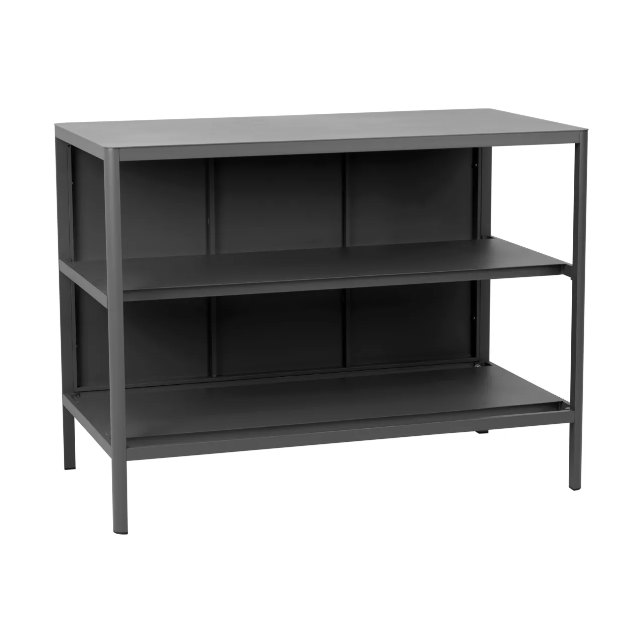 Kelia outdoor kitchen bench with shelves, Anthracite, 121x91x64 cm Brafab