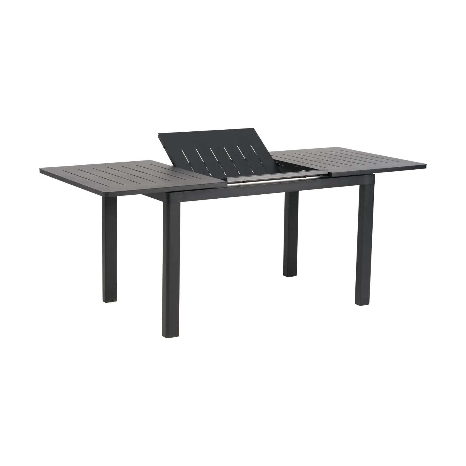 Lomma dining table, Black, 128-187x80x73 cm Brafab