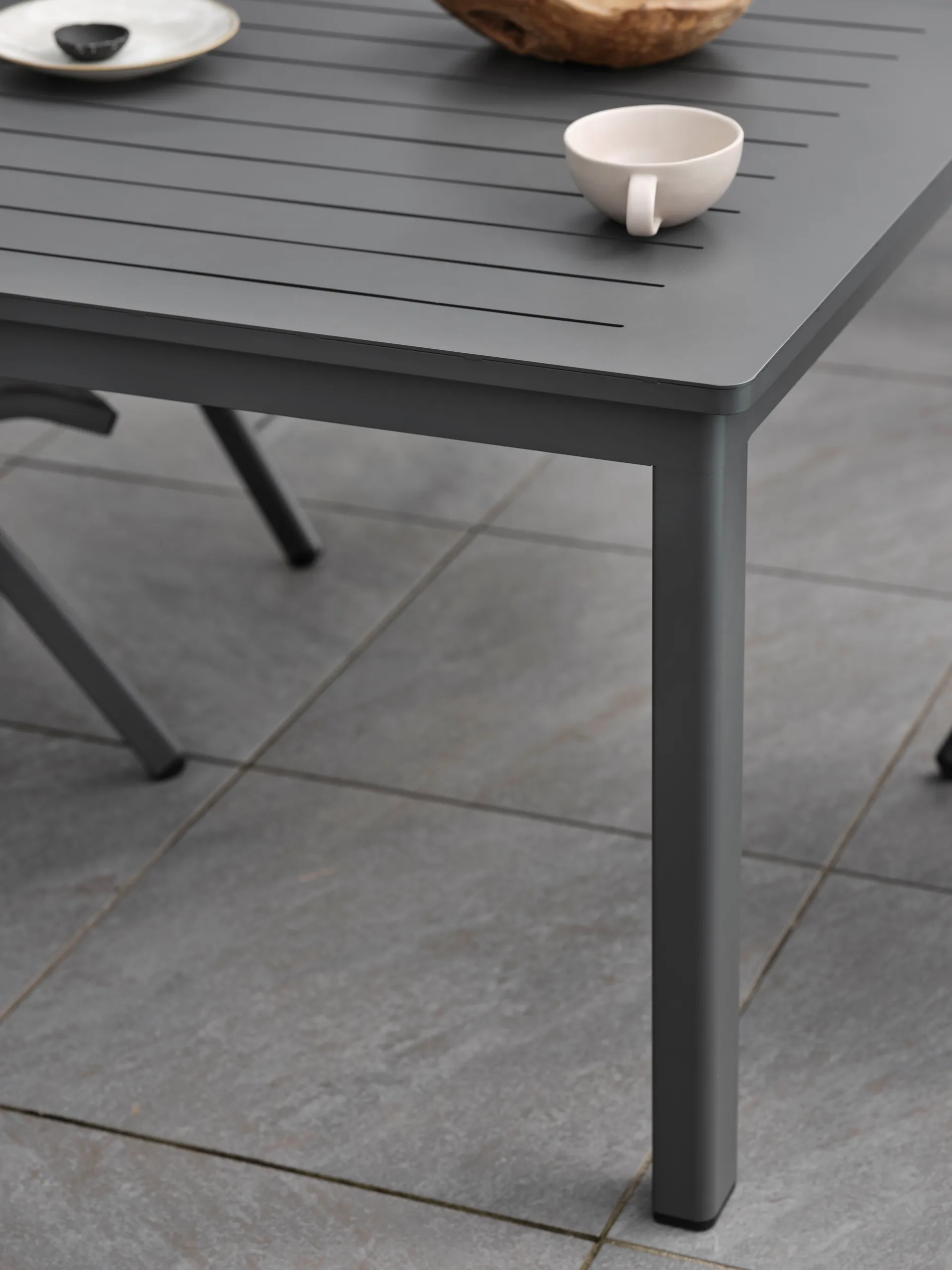 Lomma extendable dining table, Anthracite XL 260-380 cm Brafab