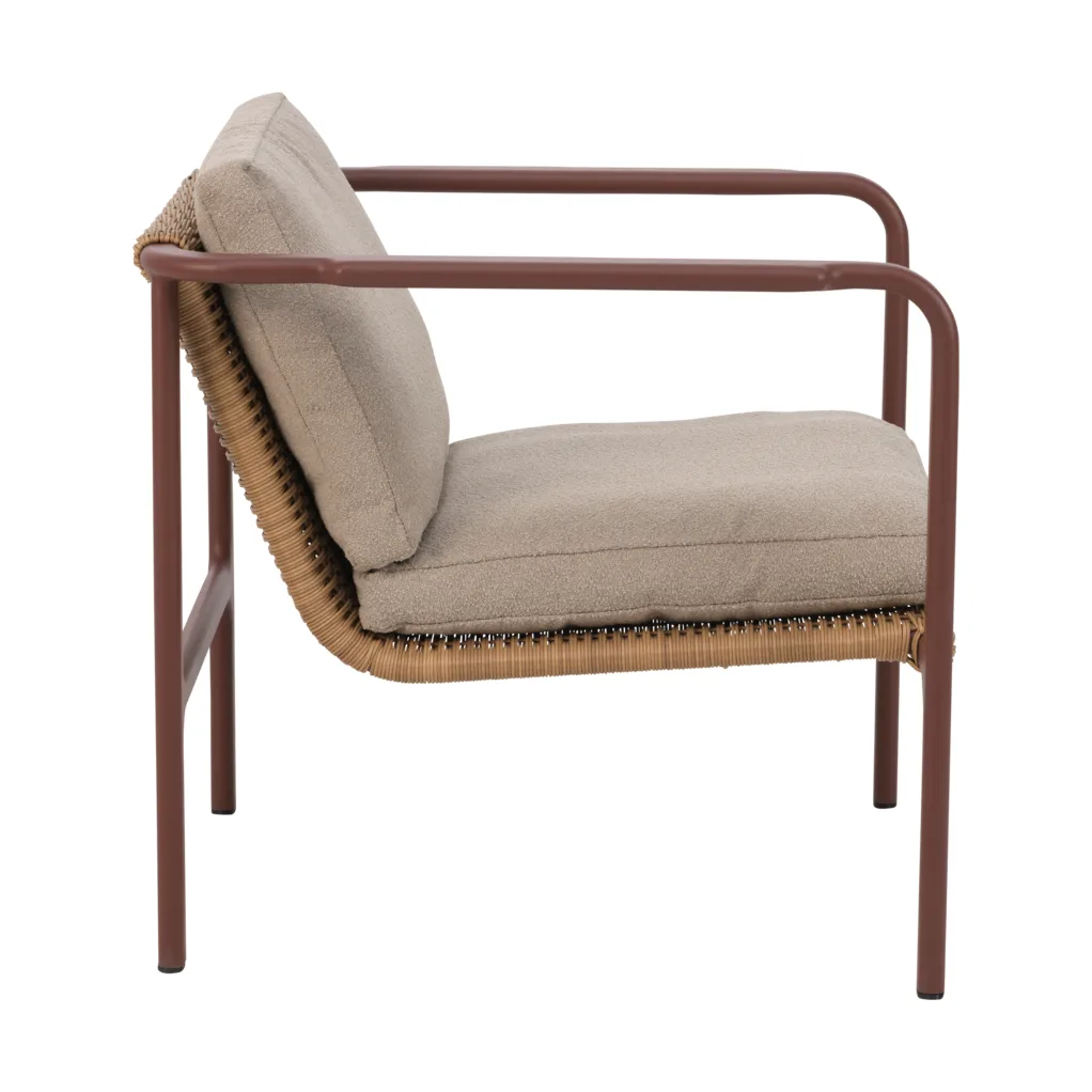 Motty armchair, Zin red-teddy beige Brafab