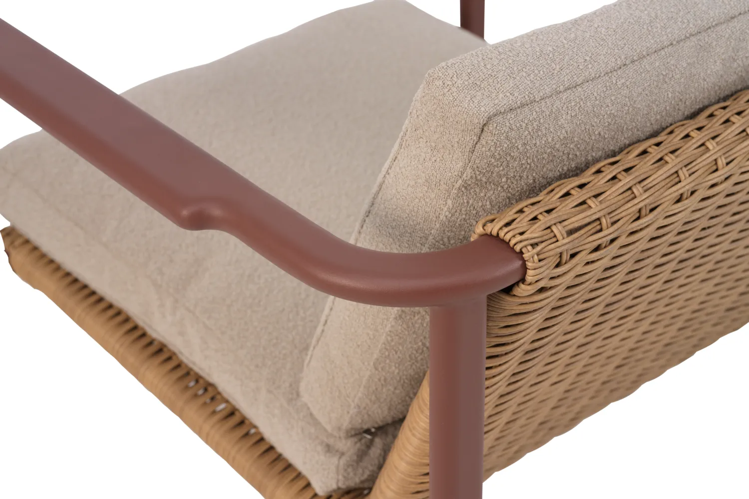 Motty armchair, Zin red-teddy beige Brafab