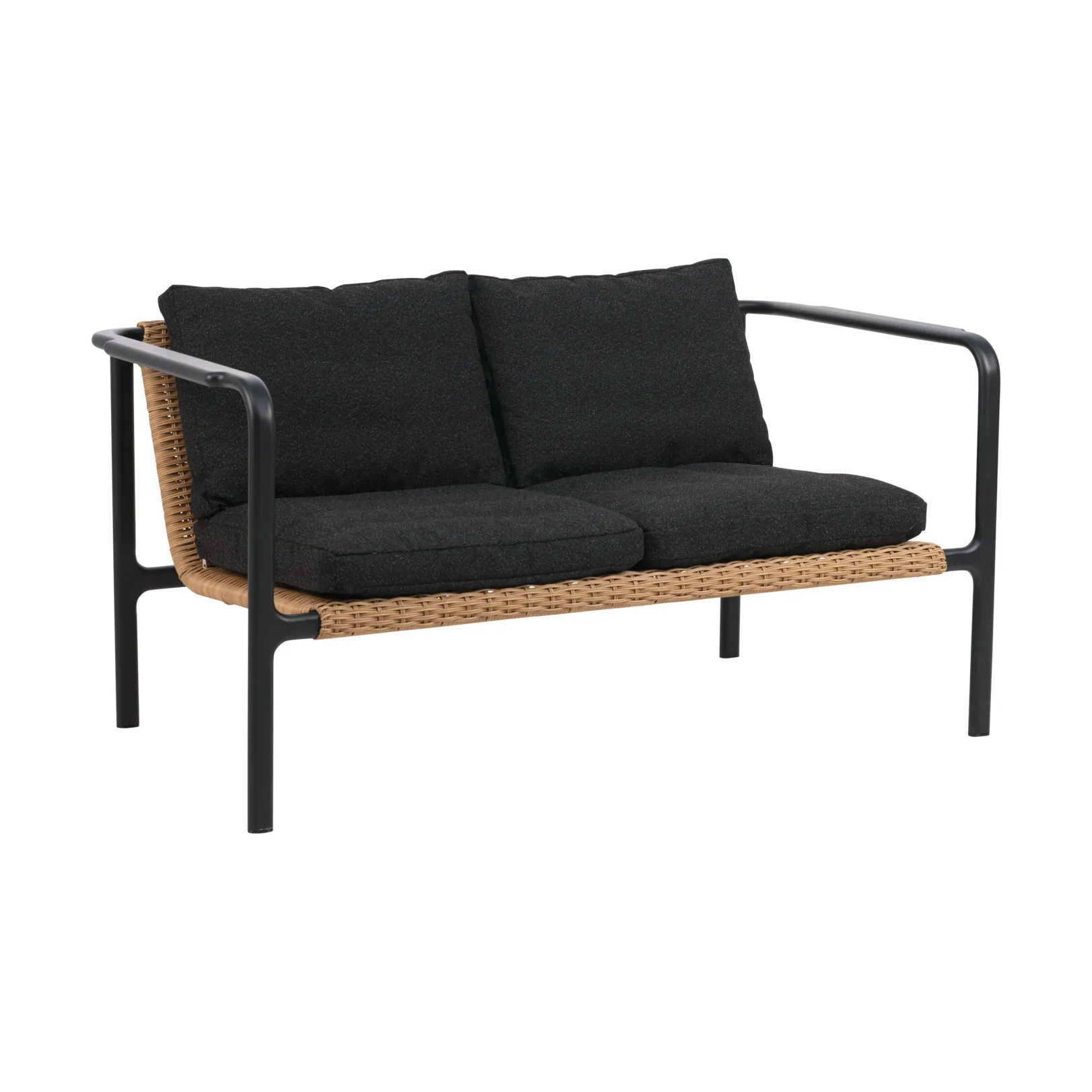 Motty sofa, Black-teddy black, 2 seater Brafab