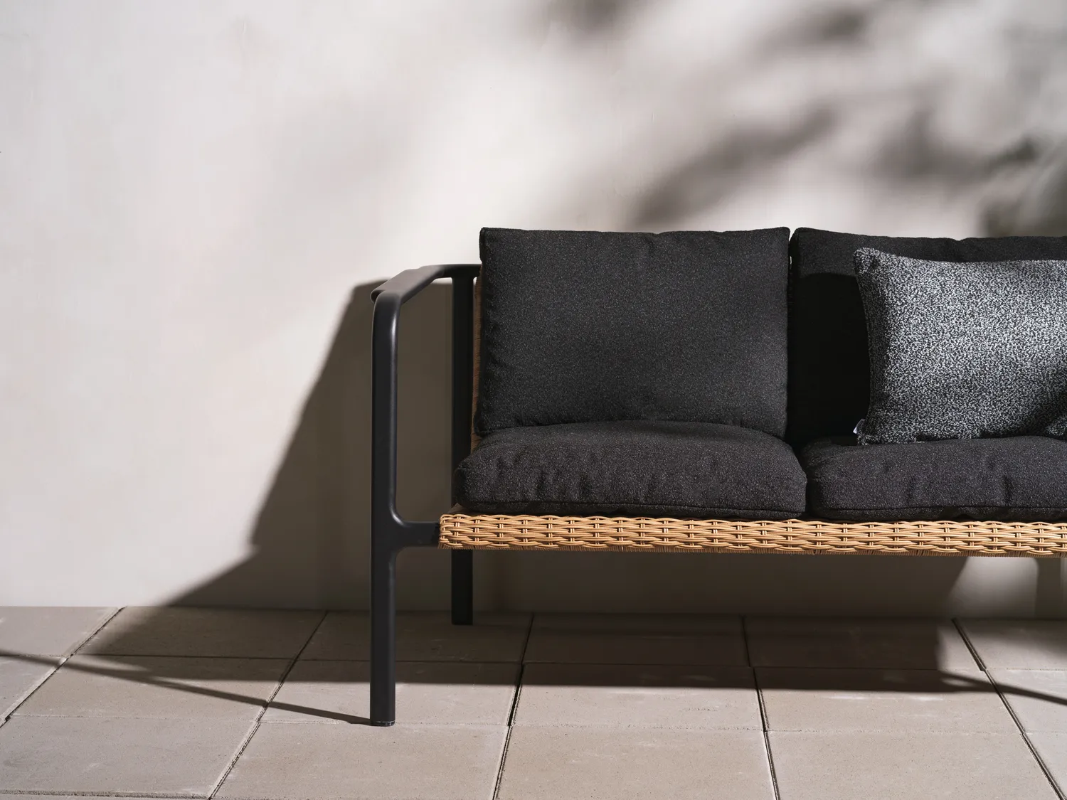 Motty sofa, Black-teddy black, 2 seater Brafab