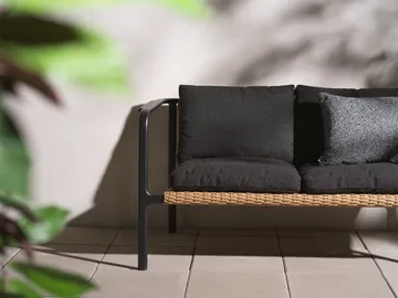 Motty sofa - Black-teddy black, 2 seater - Brafab