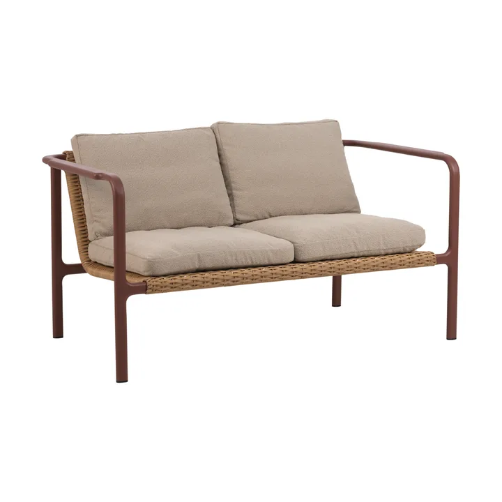 Motty sofa - Zin red-teddy beige, 2-seater - Brafab