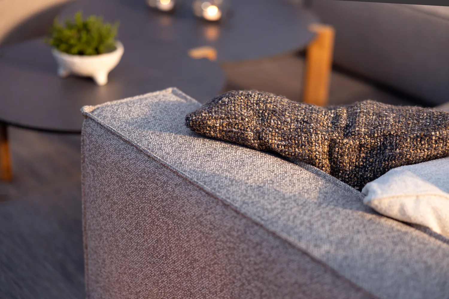 Muki sofa module, Light taupe, left end module Brafab