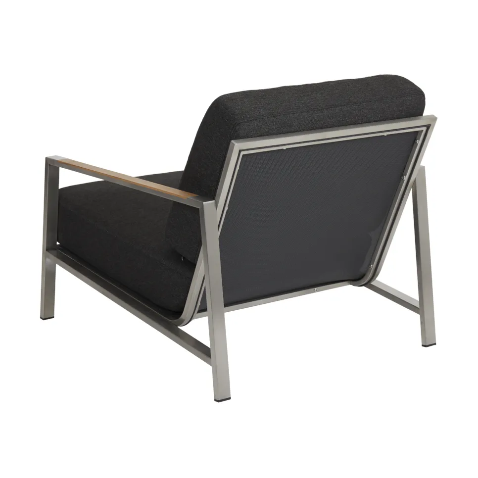 Naos armchair, Stainless steel-nearly black Brafab