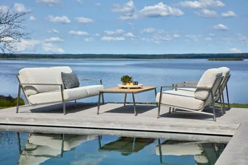 Naos sofa - Stainless steel-dot beige, 2.5-seater - Brafab