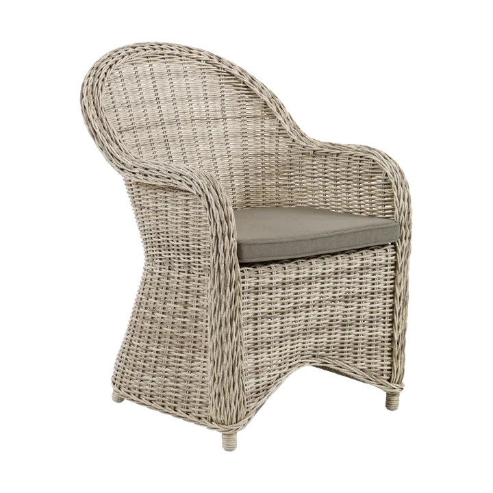 Paulina armchair with seat cushion - Beige-beige - Brafab