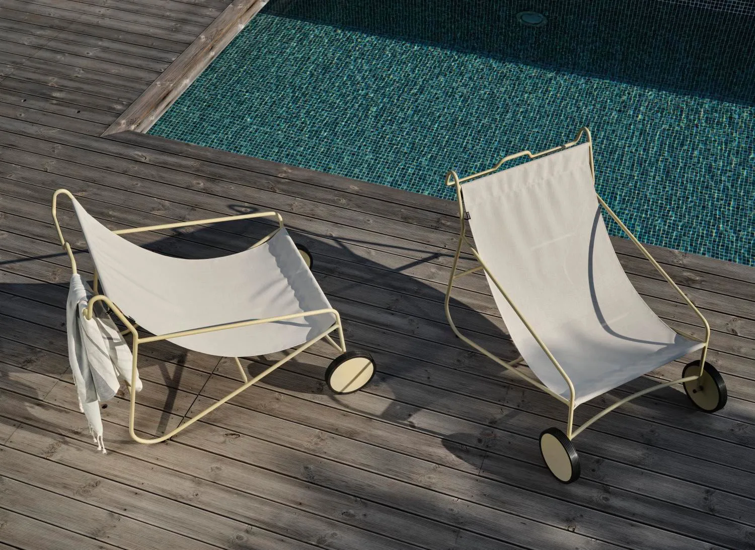 Poul Chair lounge armchair, Lemon-off white Brafab