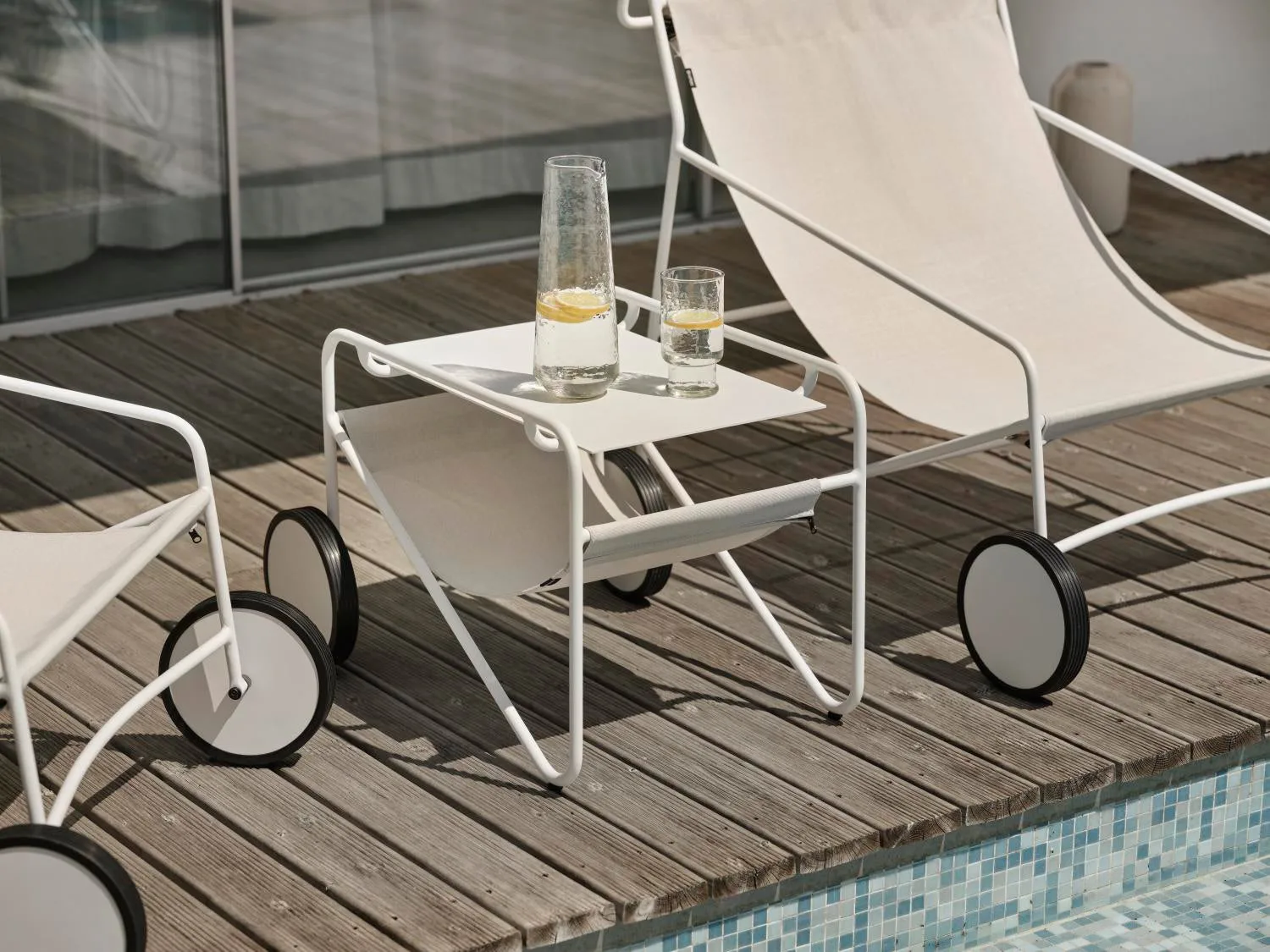Poul Table side table, White-off white, 72x44 cm Brafab