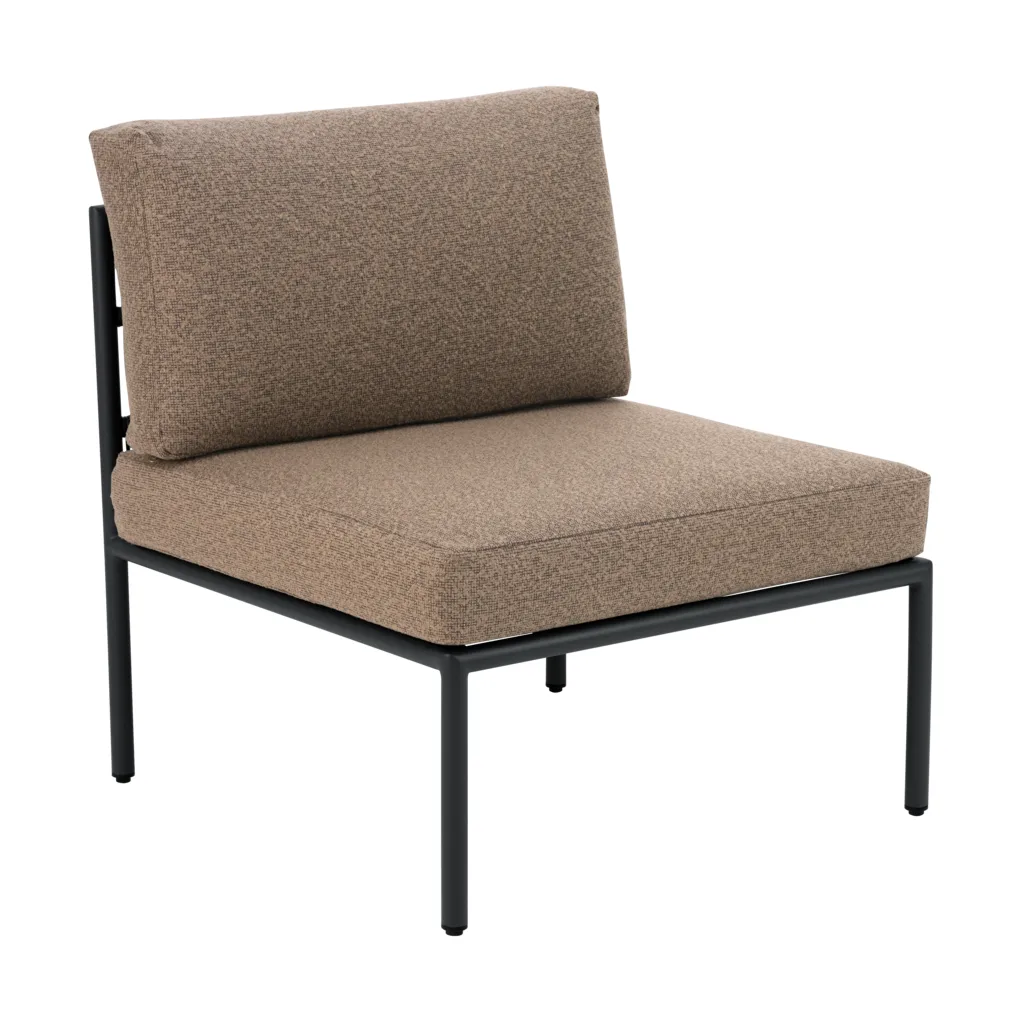 Reno sofa module, Black-raw peanut, middle section Brafab