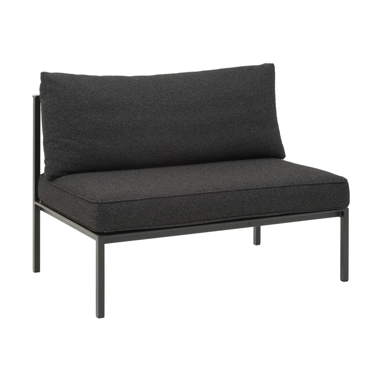 Upper modular sofa, Black-teddy black, middle section Brafab