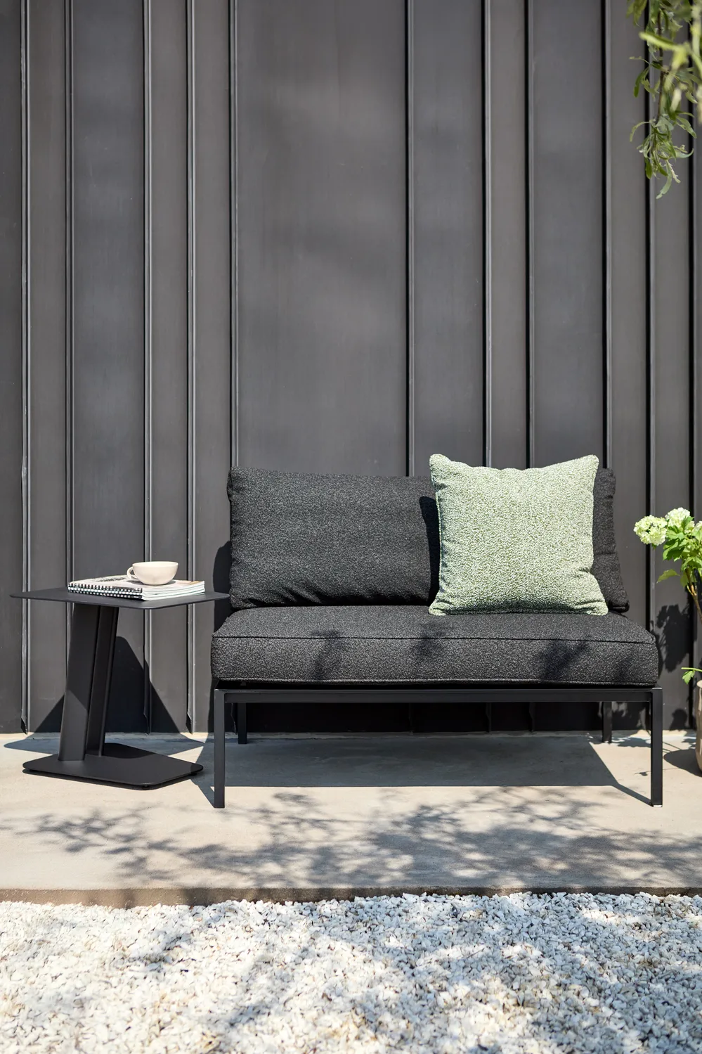 Upper modular sofa, Black-teddy black, middle section Brafab