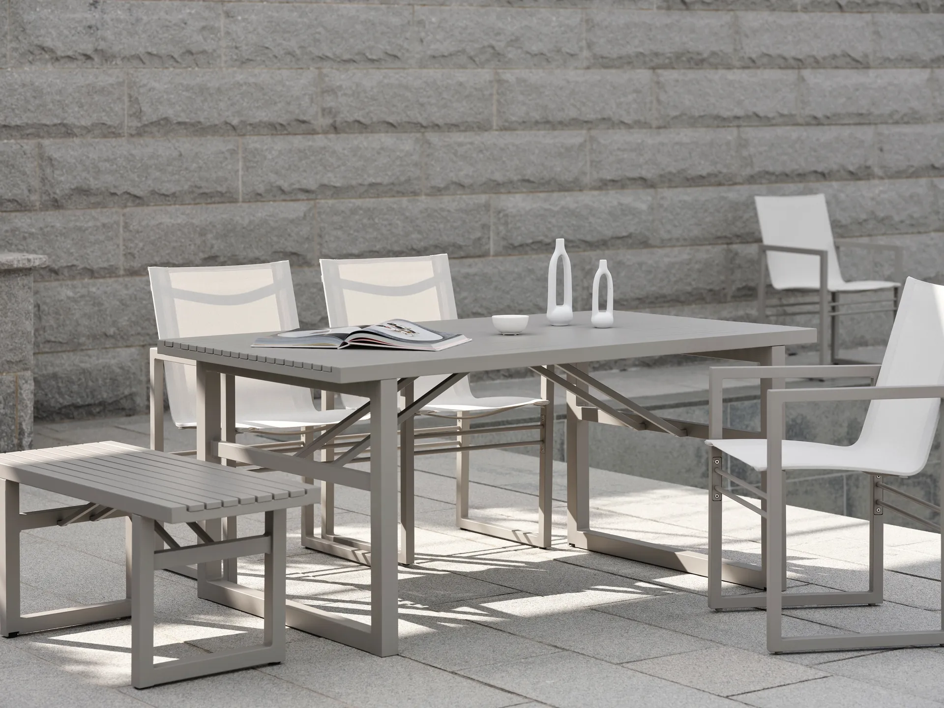 Vevi dining table, Khaki 160 cm Brafab