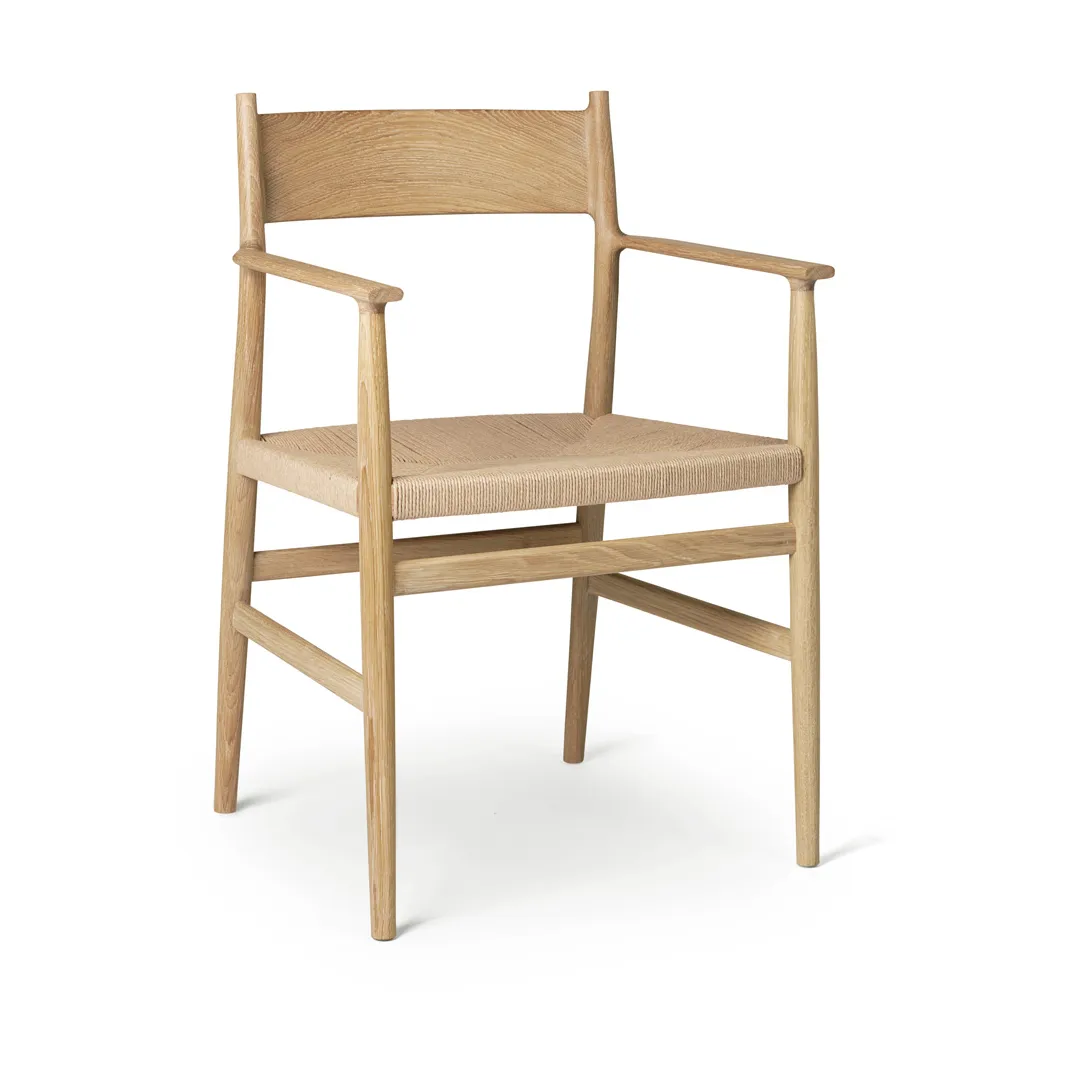 Arv arm chair woven seat, Oiled oak-paper ribbon Brdr. Krüger