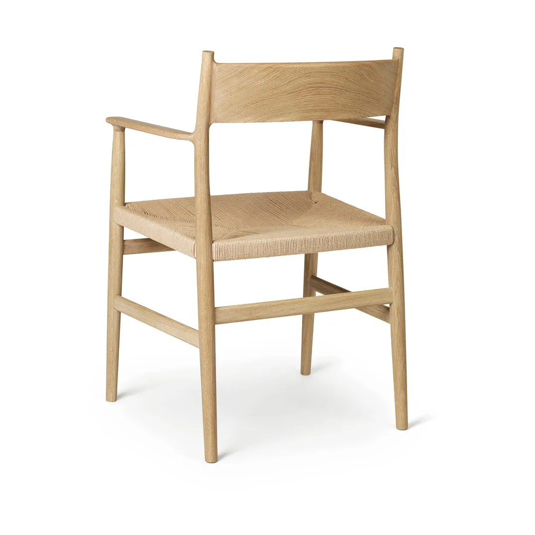 Arv arm chair woven seat, Oiled oak-paper ribbon Brdr. Krüger