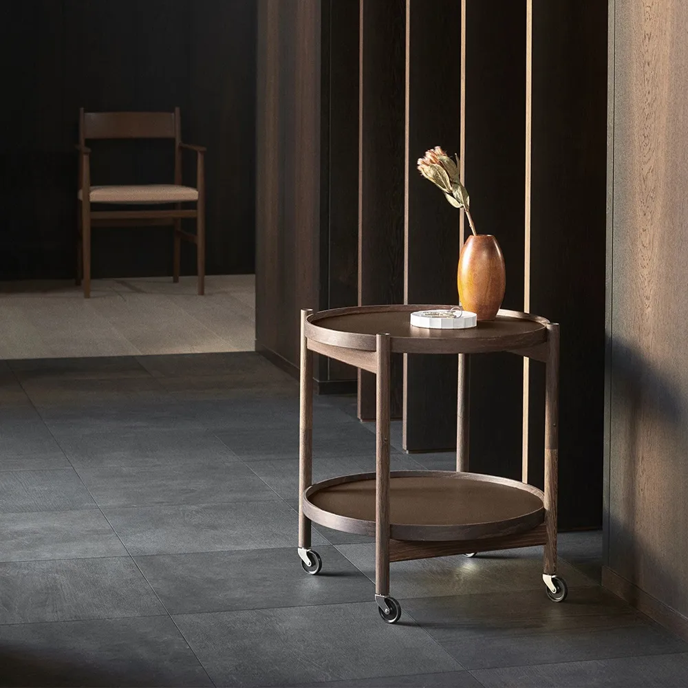 Bølling Tray Table model 50, Base, black lacquered oak stand Brdr. Krüger