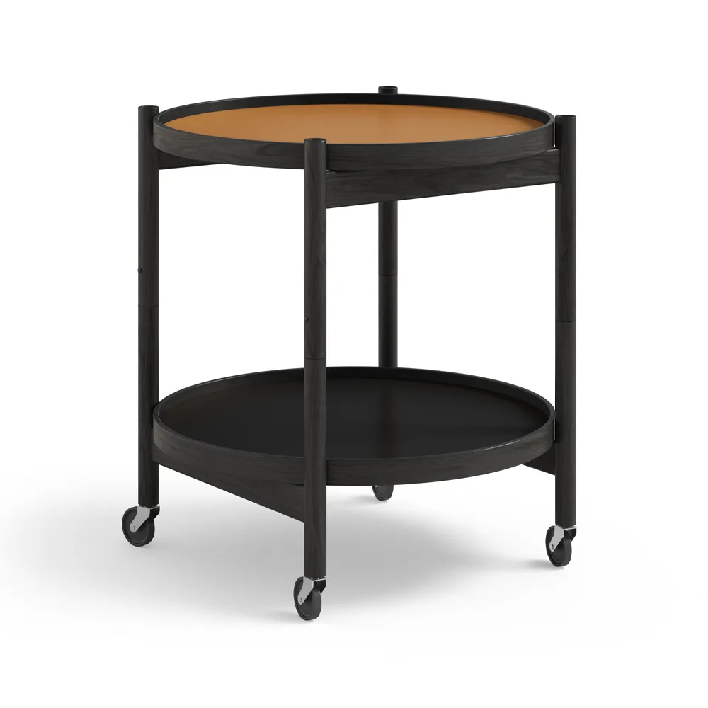 Bølling Tray Table model 50, Clay, black lacquered oak stand Brdr. Krüger