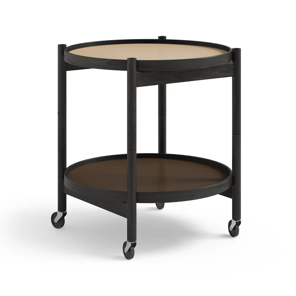 Bølling Tray Table model 50, Earth, black lacquered oak stand Brdr. Krüger