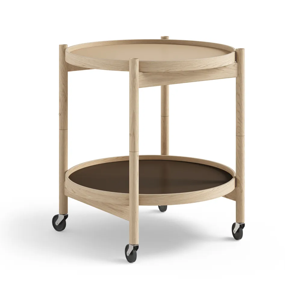 Bølling Tray Table model 50, Earth, untreated oak stand Brdr. Krüger