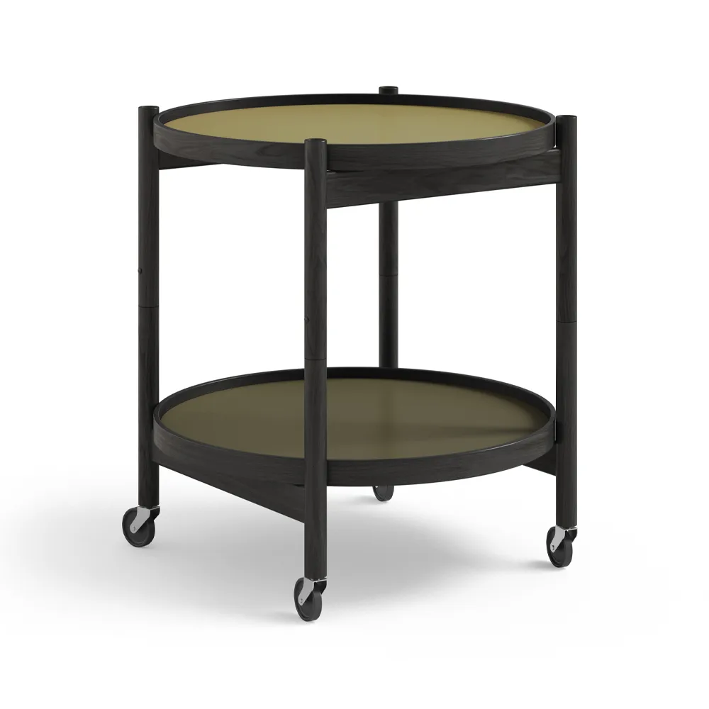Bølling Tray Table model 50, Leaf, black lacquered oak stand Brdr. Krüger