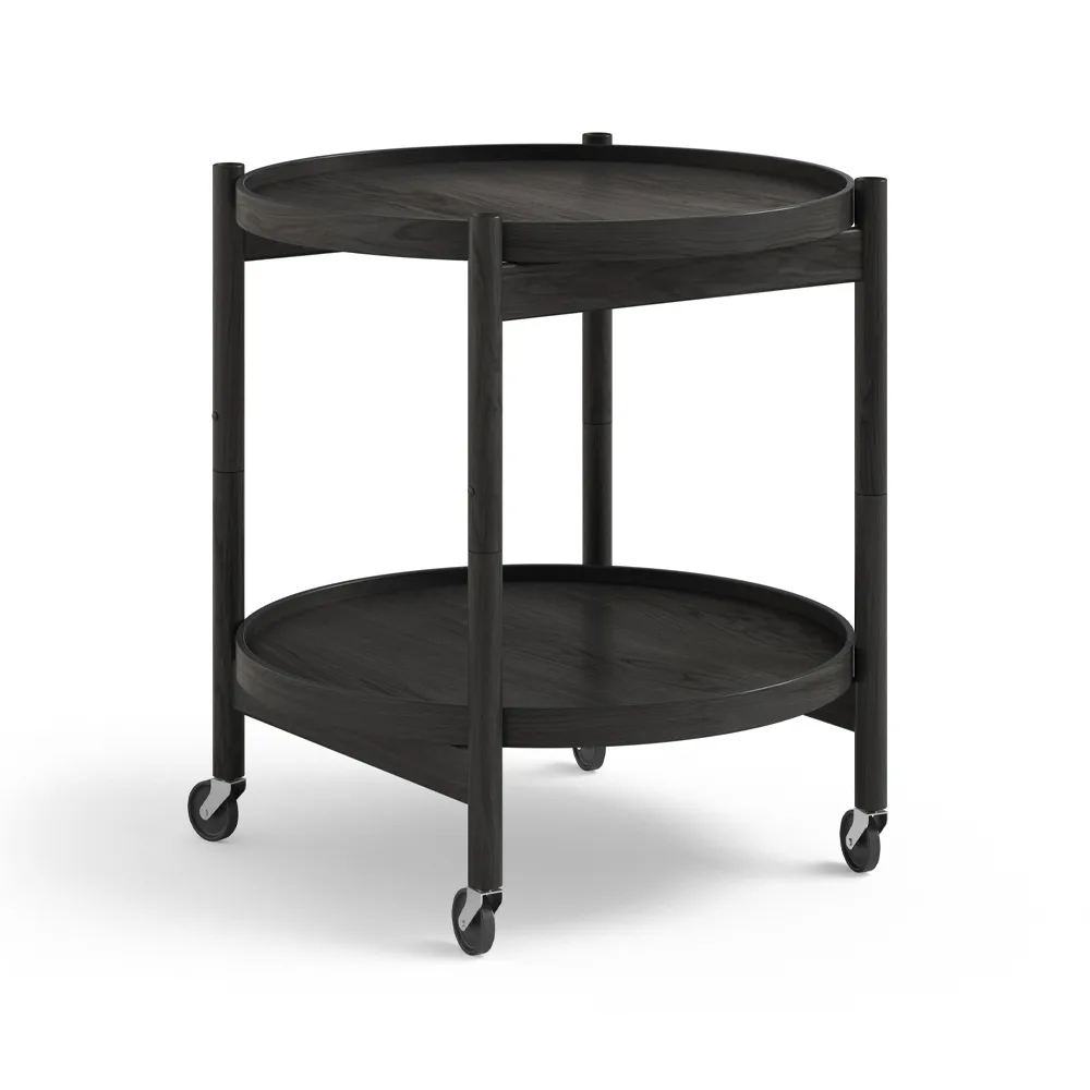 Bølling Tray Table model 50, Oak black lacquered, black lacquered oak stand Brdr. Krüger