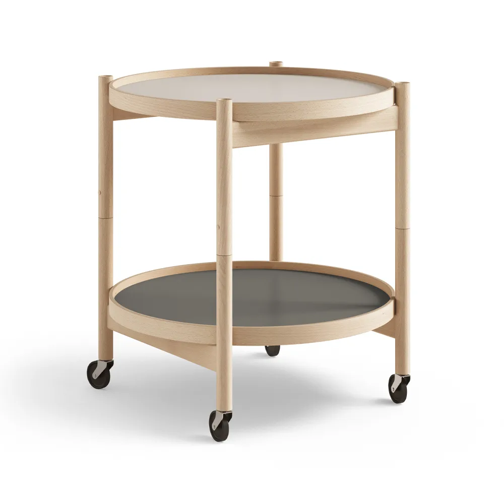 Bølling Tray Table model 50, Stone, oiled beech stand Brdr. Krüger