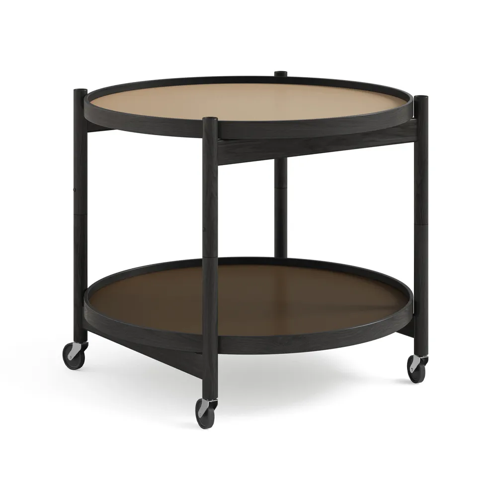 Bølling Tray Table model 60, Earth, black lacquered oak stand Brdr. Krüger