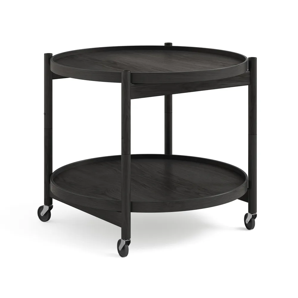 Bølling Tray Table model 60, Oak black lacquered, black lacquered oak stand Brdr. Krüger