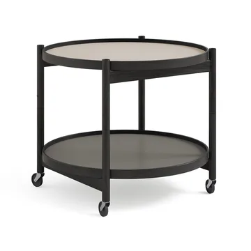 Bølling Tray Table model 60 - Stone, black lacquered oak stand - Brdr. Krüger