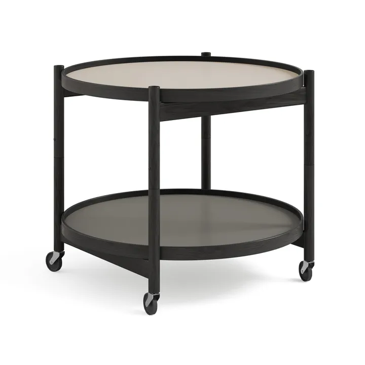 Bølling Tray Table model 60 - Stone, black lacquered oak stand - Brdr. Krüger