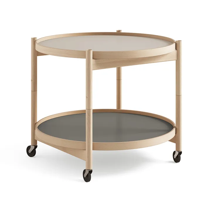 Bølling Tray Table model 60 - Stone, oiled beech stand - Brdr. Krüger