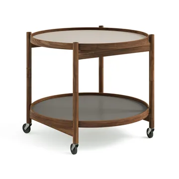 Bølling Tray Table model 60 - Stone, oiled walnut stand - Brdr. Krüger